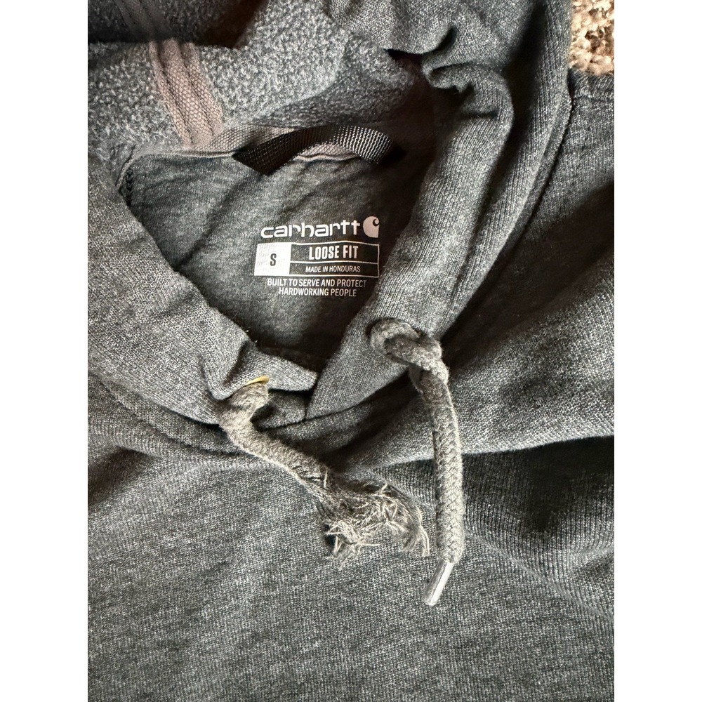 Carhartt Hoodie Mens Large Tall K288 Loose Fit Midweight Gray Spellout TS0288-S - Picture 2 of 6